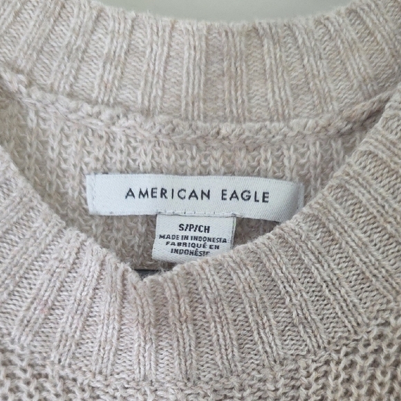 American Eagle Outfitters Purple and Cream Crew Neck Sweater - Picture 3 of 7